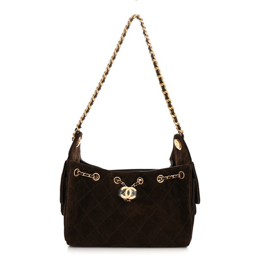 Chanel Suede Quilted Mini Chanel 25 Handbag - Rovelle Bags