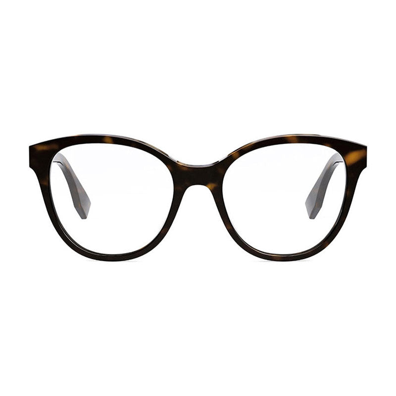 Fendi Eyeglasses Cat Eye Full Rim, Shiny Black Frame and Clear Demo Lenses Lens FE50024I001