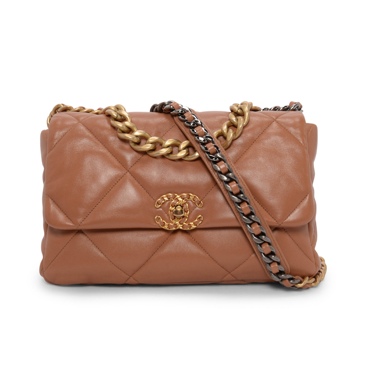 Chanel Tan Quilted Goatskin Large Chanel Flap Bag - Rovelle Bags