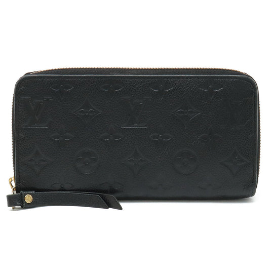 Louis Vuitton Monogram Emplant Zippie Wallet Round Fassner Long Wallet Leather Noir Black M61864