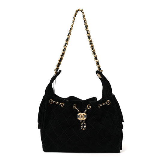 Chanel Suede Quilted Small Chanel 25 Handbag - Rovelle Bags