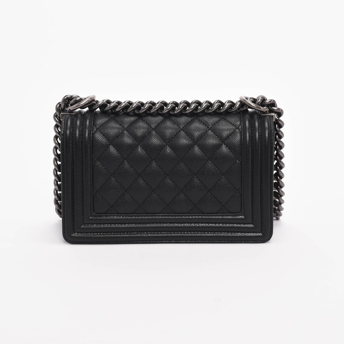 Chanel Black Quilted Caviar Small Boy Handbag - Rovelle Bags