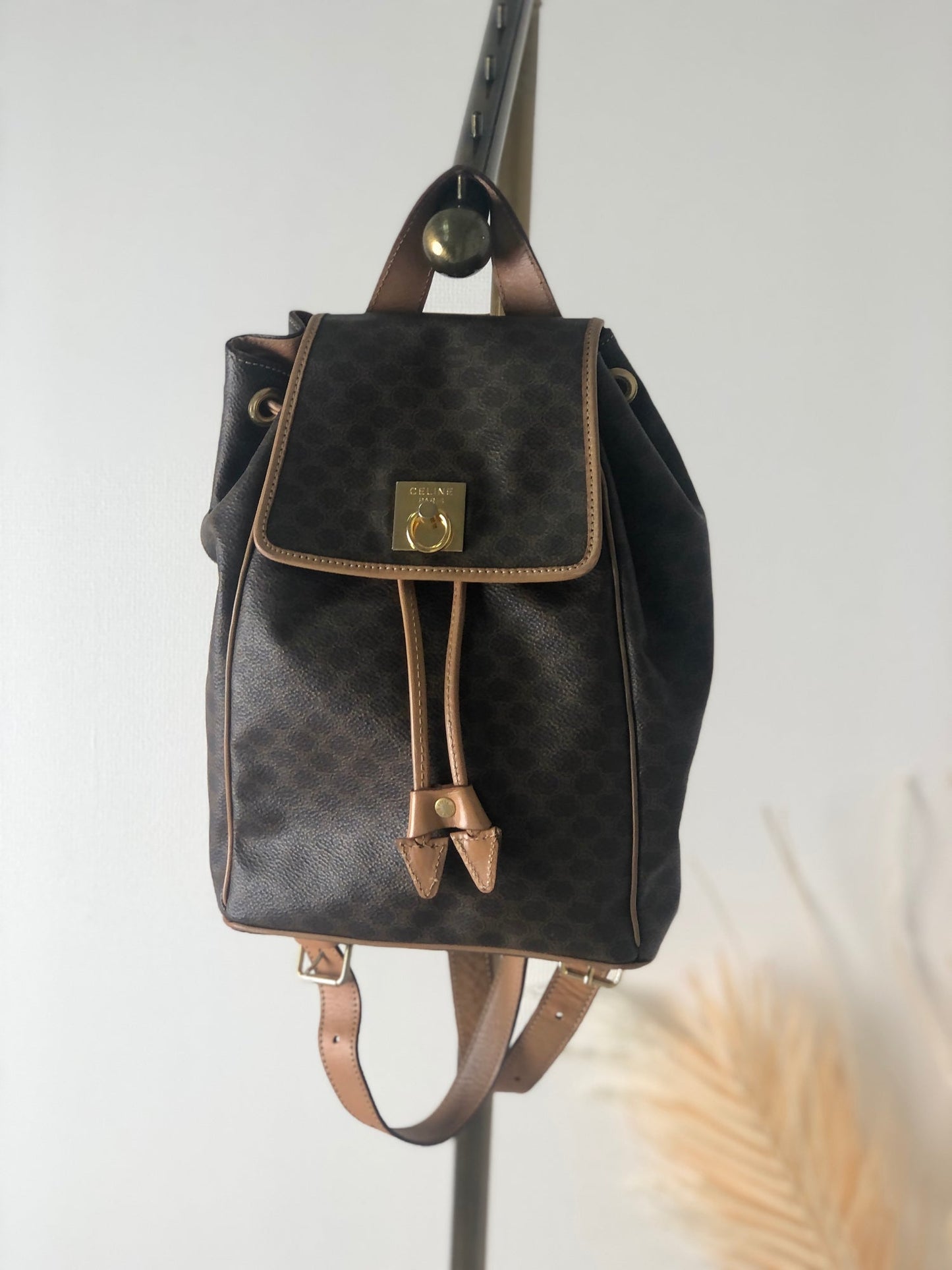CELINE Macadam Gancini Backpack Brown bsm3xz