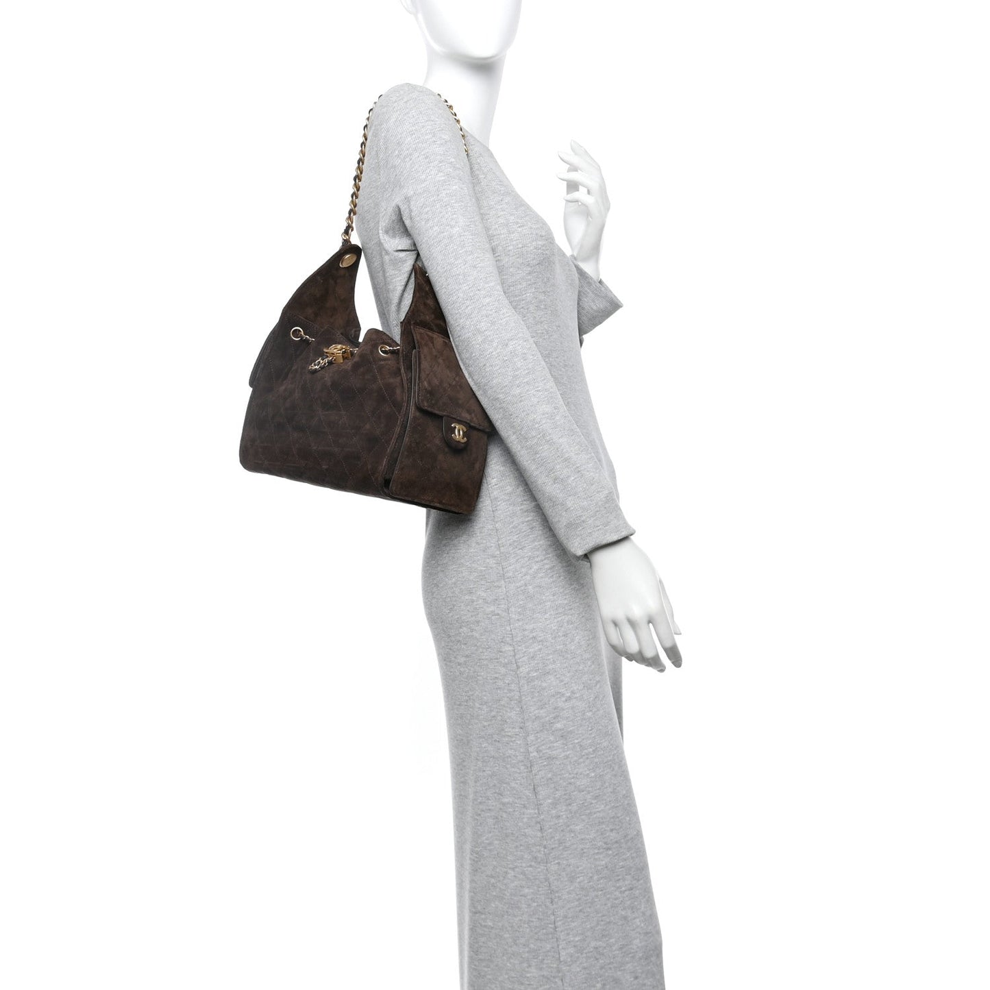 Chanel Suede Quilted Small Chanel 25 Handbag - Rovelle Bags
