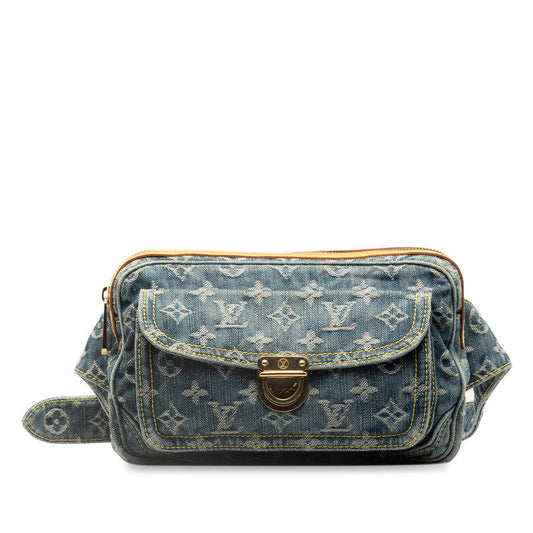 Louis Vuitton Monogram Denim Pouch Indigo Body Bag Waist Bag M95347 Blue Denim Leather Louis Vuitton