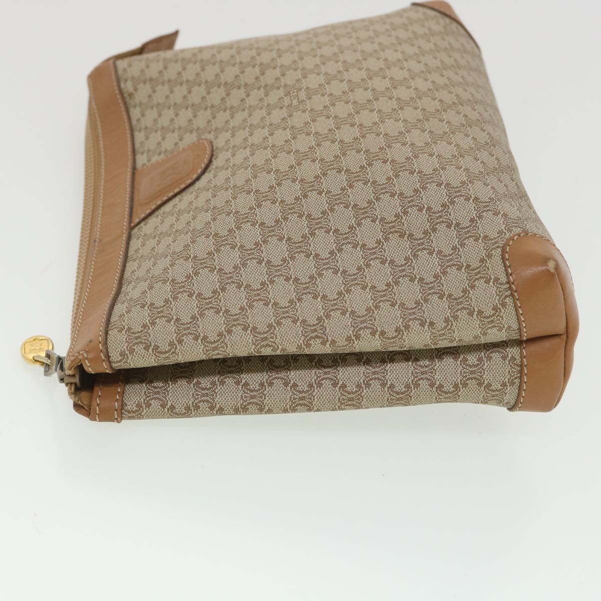 Luxury CELINE Macadam Canvas Clutch Bag Beige ac1845