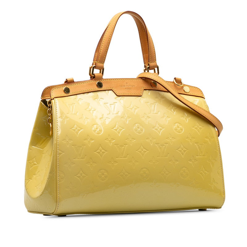 Louis Vuitton Monograms Verney M90108 Handbag Patent Leather Citrine Yellow Citrus