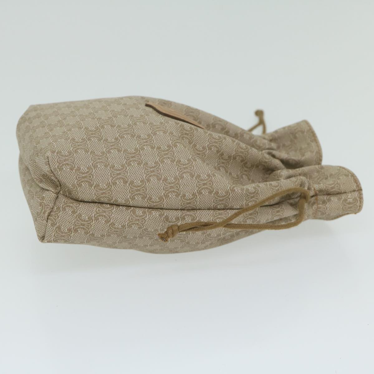 Luxury CELINE Macadam Canvas Drawstring Pouch Beige ai715