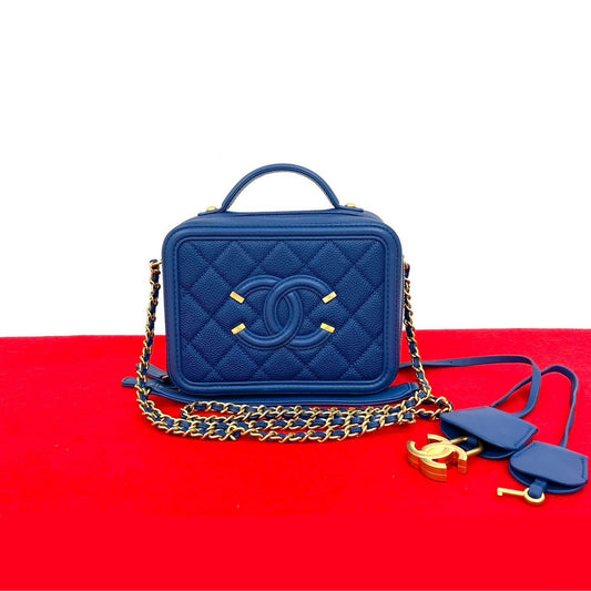 Chanel CC Filigree Caviar Leather Shoulder Shoulder Bag - Rovelle Bags