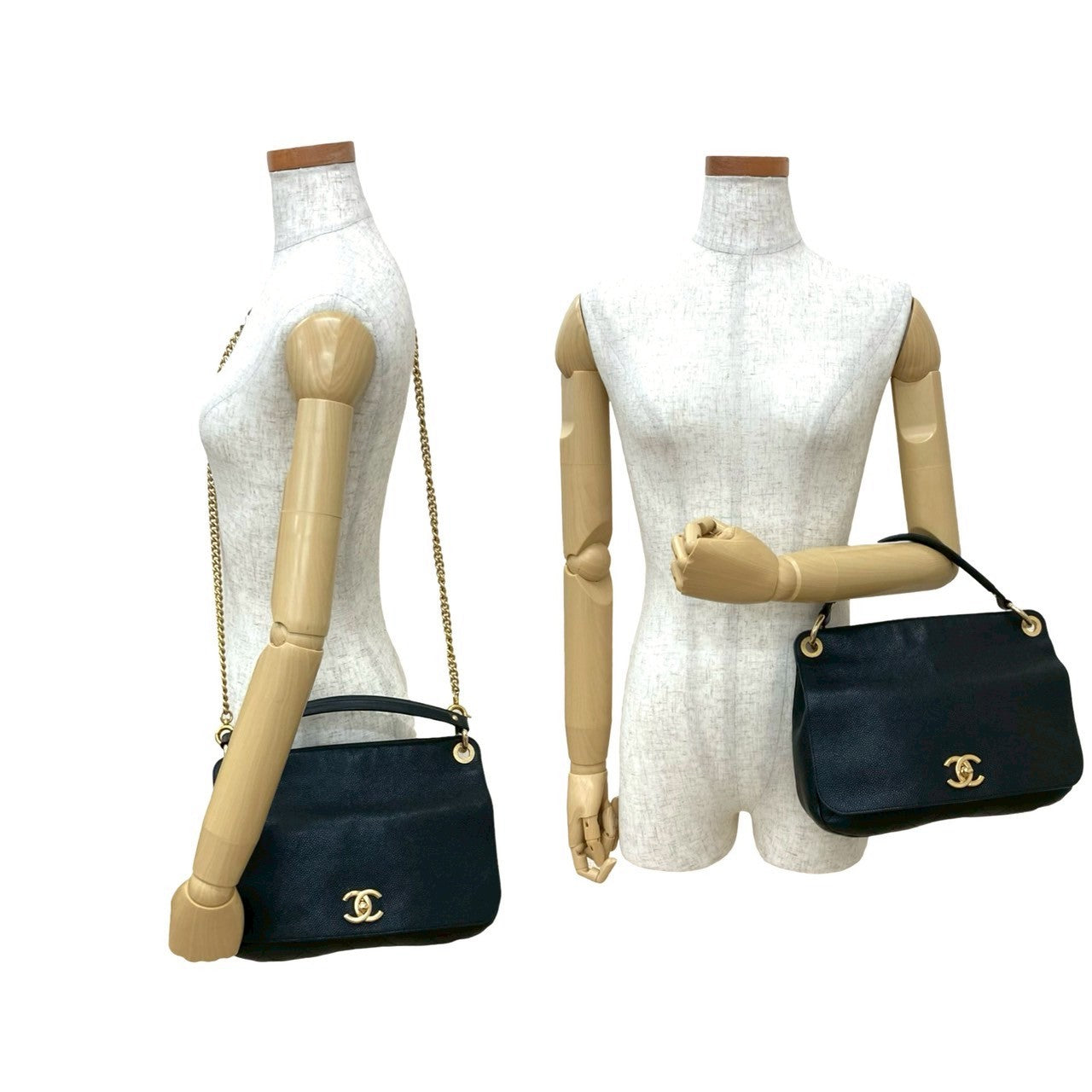 Chanel Caviar Leather 2way Handbag - Rovelle Bags