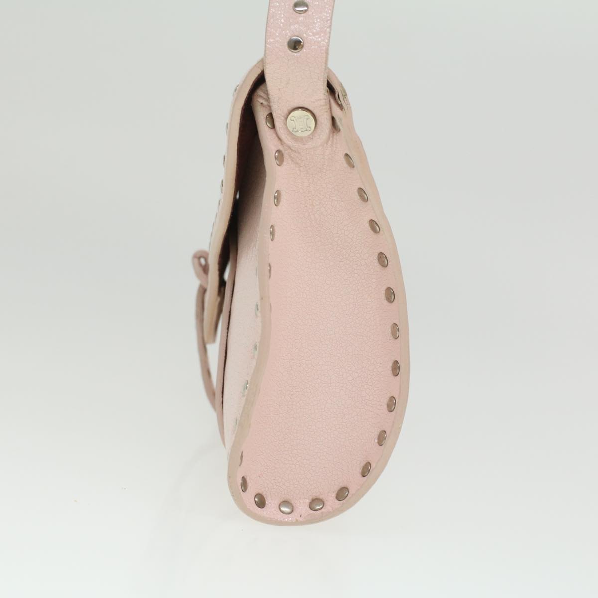 Luxury CELINE Studs Shoulder Bag Leather Pink CE00/23 am3799