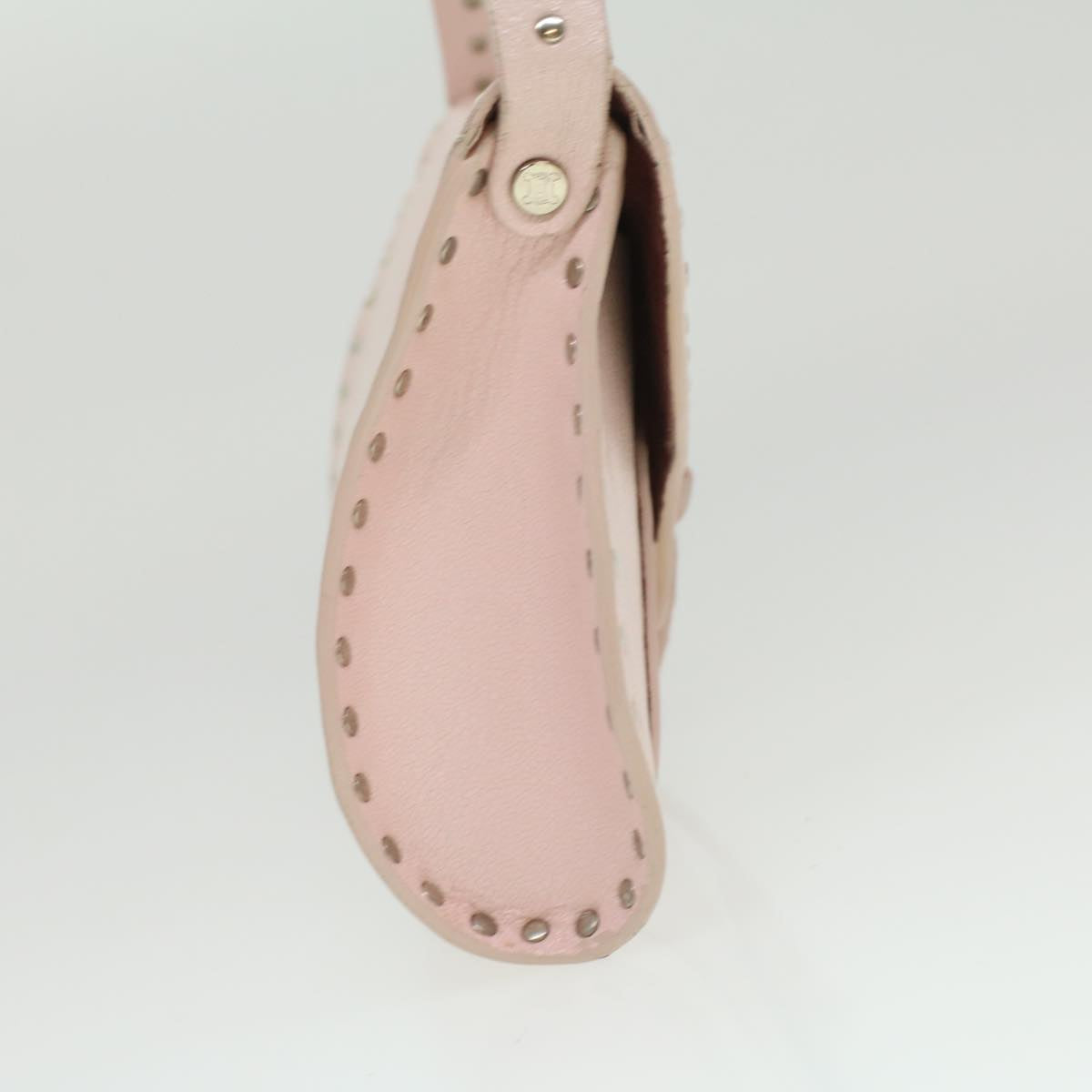 Luxury CELINE Studs Shoulder Bag Leather Pink CE00/23 am3799