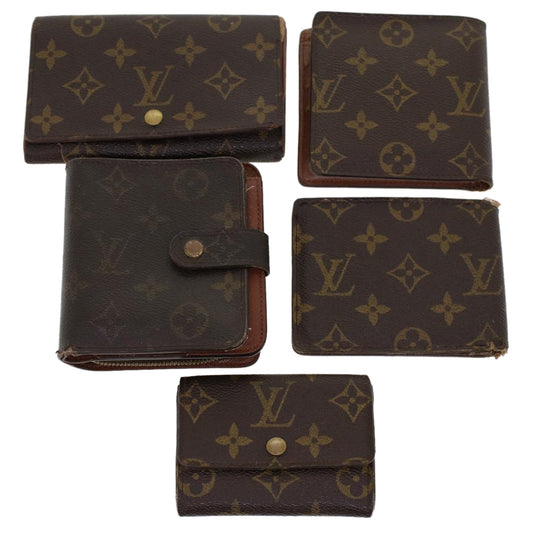 LOUIS VUITTON Monogram Coin Purse Wallet 5Set LV am4574