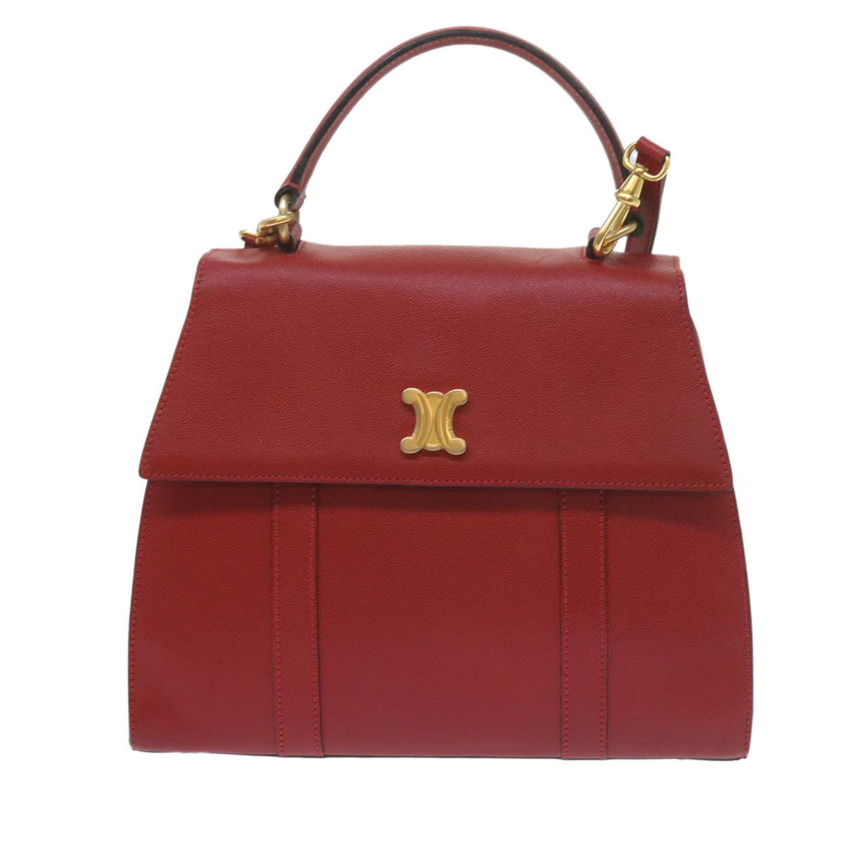 Luxury CELINE Hand Bag Leather 2way Red am5388
