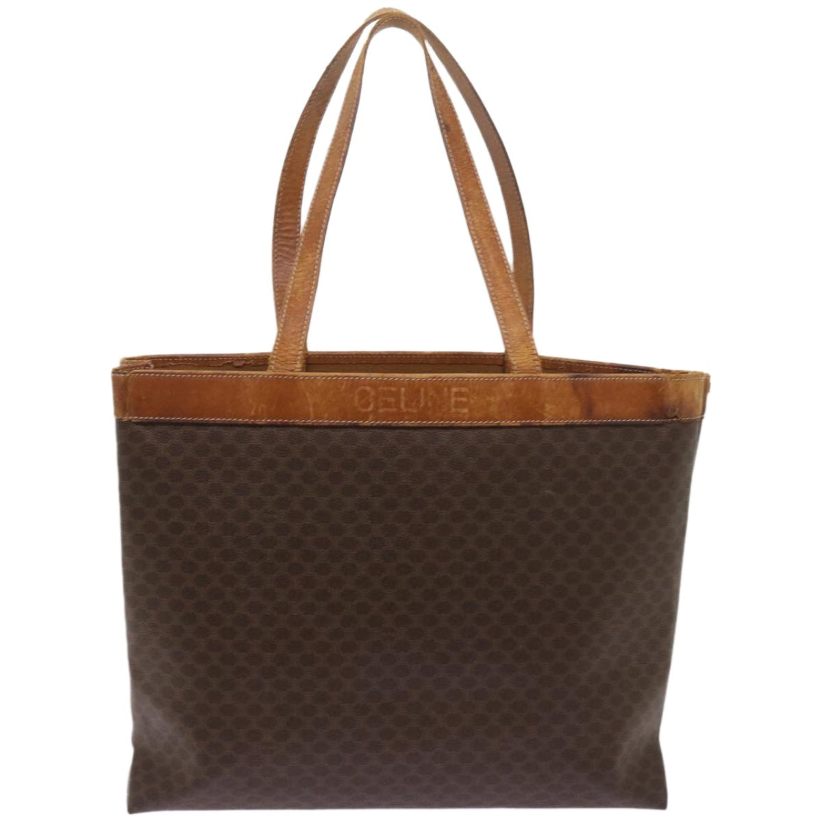 Luxury CELINE Macadam Canvas Tote Bag PVC Brown am5886