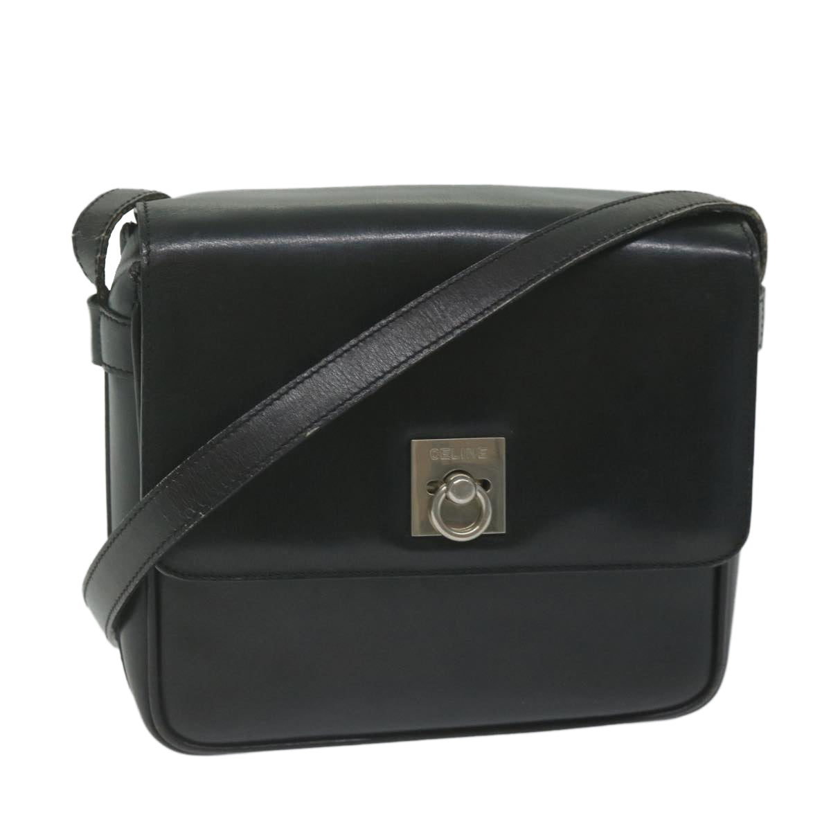 Luxury CELINE Shoulder Bag Leather Black ar11207
