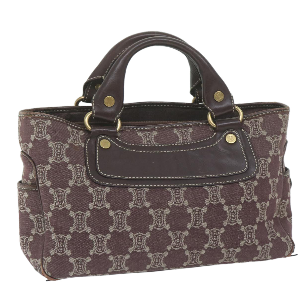 Luxury CELINE Paris Macadam Canvas Boogie Hand Bag Brown ar11308