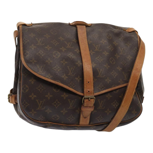 LOUIS VUITTON Monogram Saumur 35 Shoulder Bag M42254 LV Auth ar12467