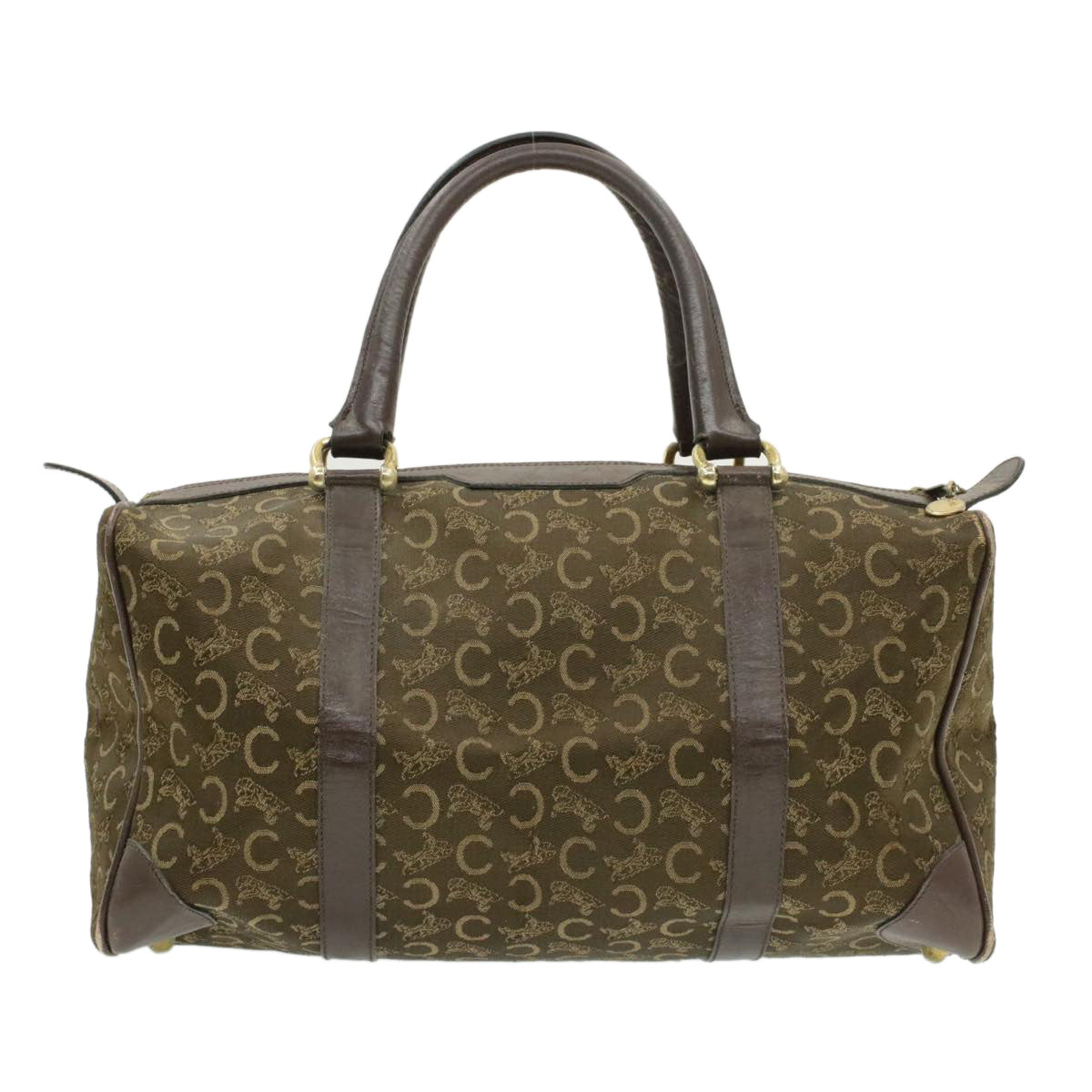 Luxury CELINE C Macadam Horse Carriage Canvas Hand Bag Brown ar2957