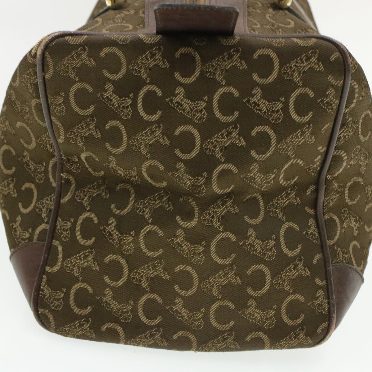 Luxury CELINE C Macadam Horse Carriage Canvas Hand Bag Brown ar2957