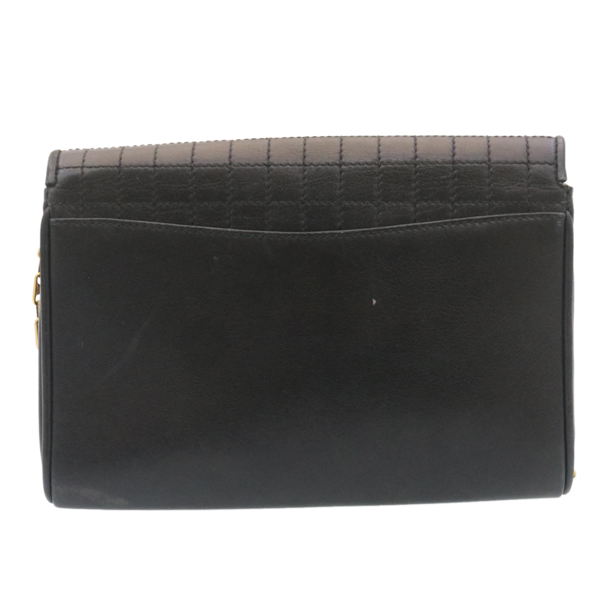Luxury CELINE Chain Shoulder Bag Leather Black ar6324