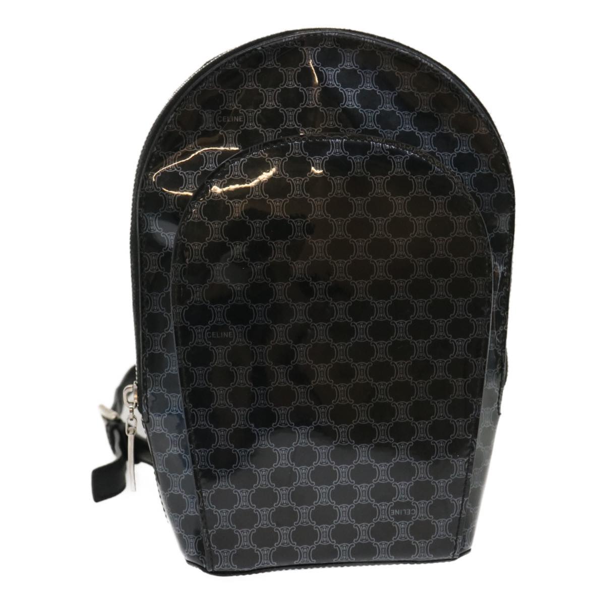 Luxury CELINE Macadam Backpack Vinyl Black ar6749