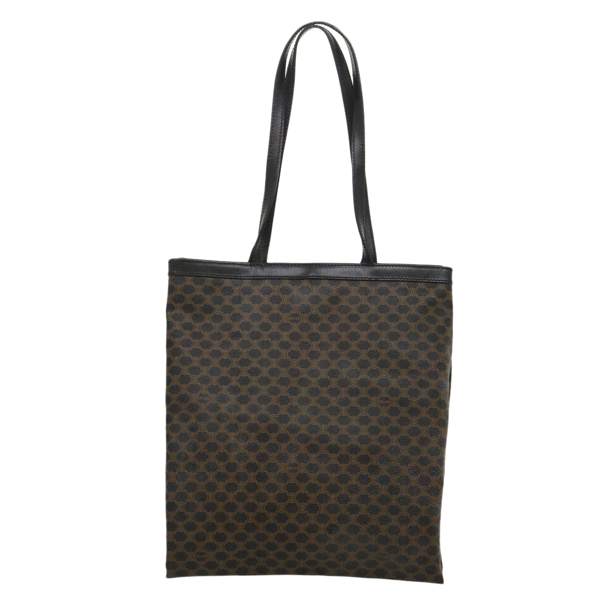 Luxury CELINE Macadam Canvas Tote Bag PVC Leather Black Brown ar6808
