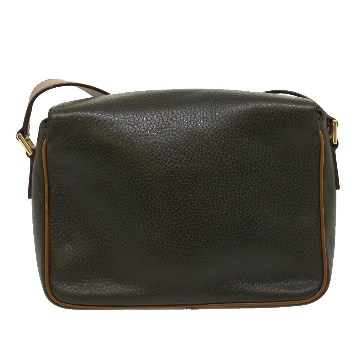 Luxury CELINE Shoulder Bag Leather Gray Brown ar6880