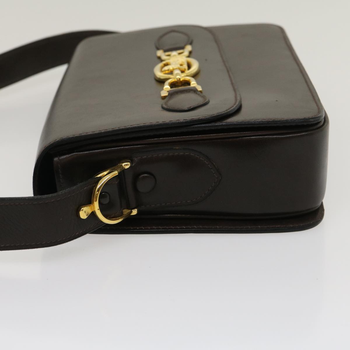 Luxury CELINE Horse Carriage Shoulder Bag Leather Brown ar7057
