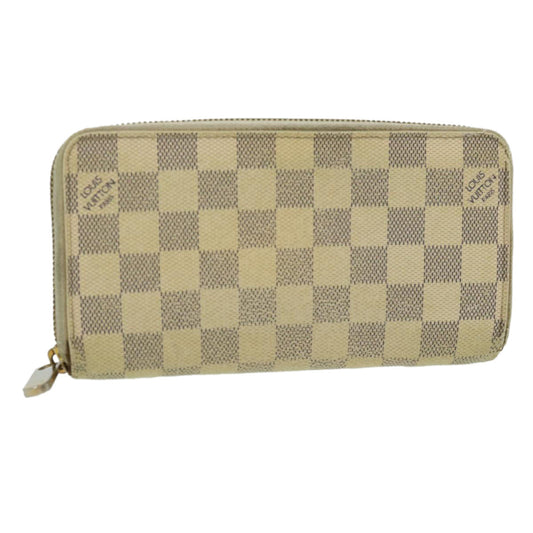 LOUIS VUITTON Damier Azur Zippy Wallet Long Wallet N60019 LV Auth ar7513