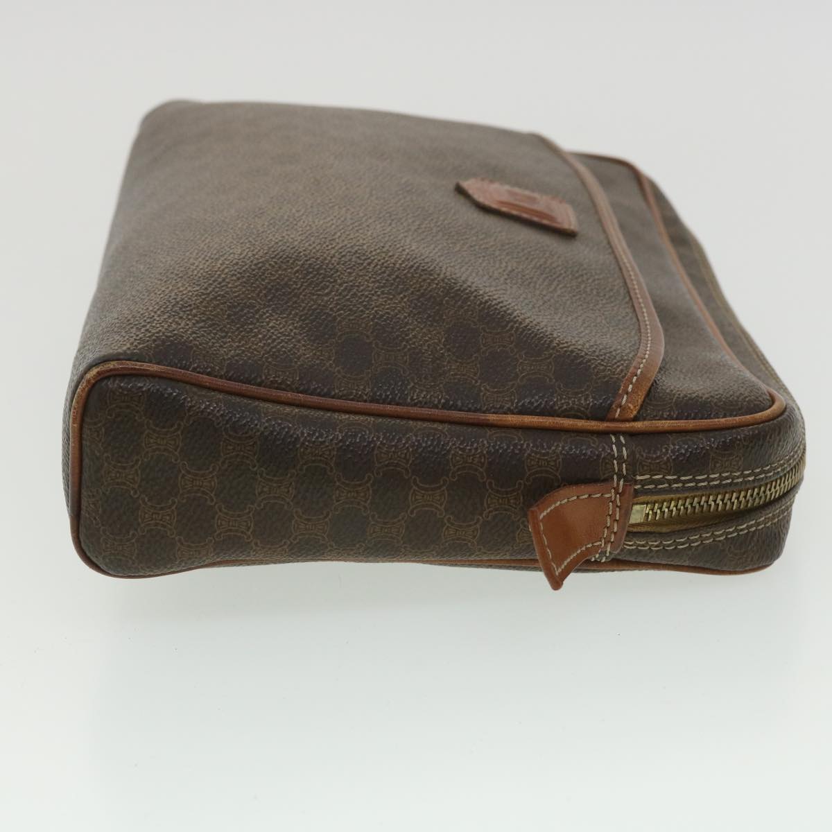Luxury CELINE Macadam Canvas Clutch Bag PVC Leather Brown ar8568