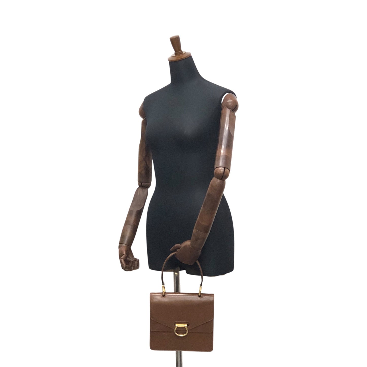 CELINE Horse Bit Double Flap Handbag Brown yxn6s8