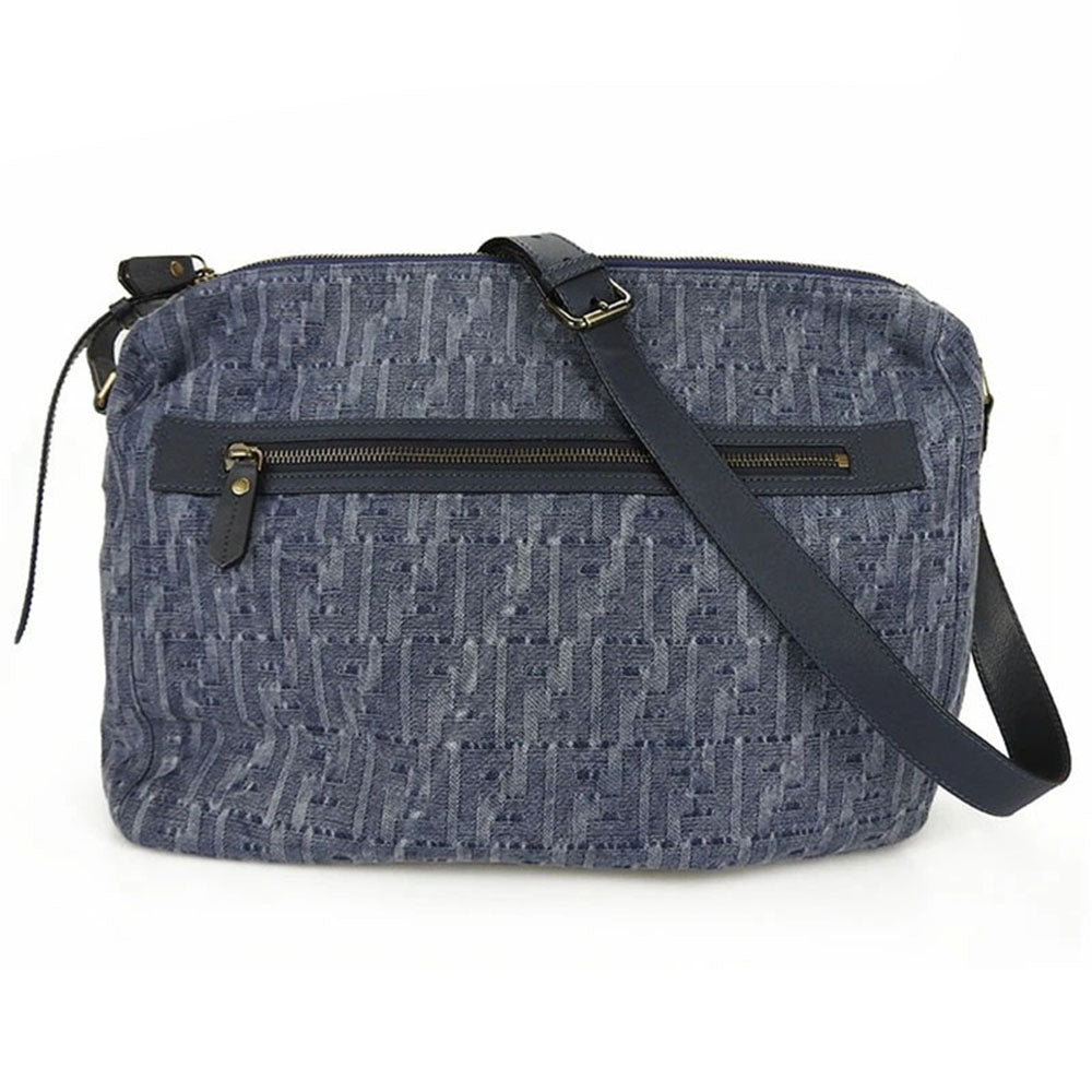 FENDI Shoulder Bag 7VA226 Denim, Leather blue Women