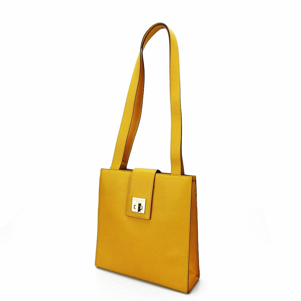 CELINE Shoulder Bag leather yellow Women