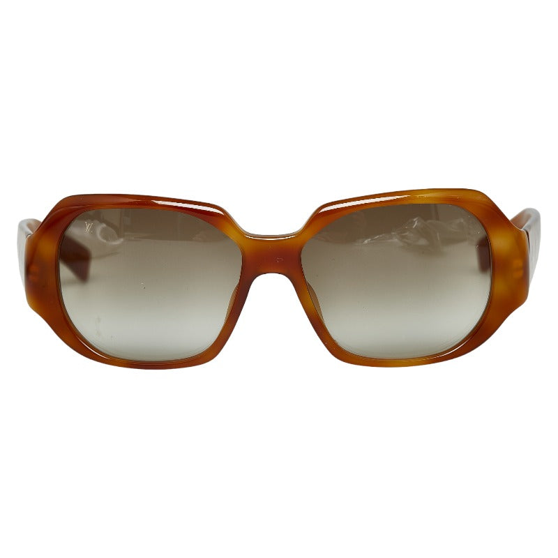 Louis Vuitton Monogram Obsession Curly Grading Lens Sun Glasses Z0028W Brown Gold Plastic Louis Vuitton