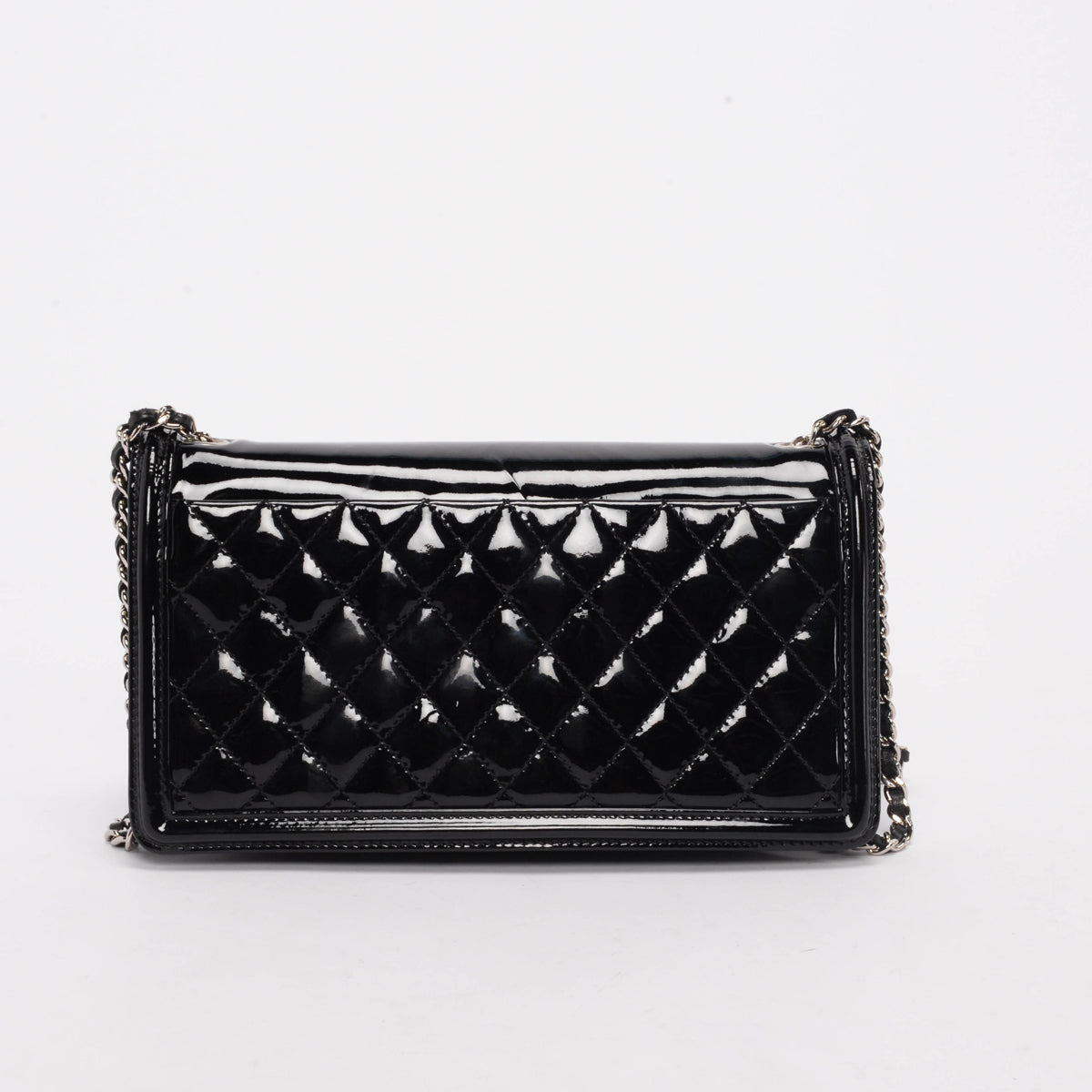 Chanel Black Patent & Crystal Boy Flap Bag - Rovelle Bags