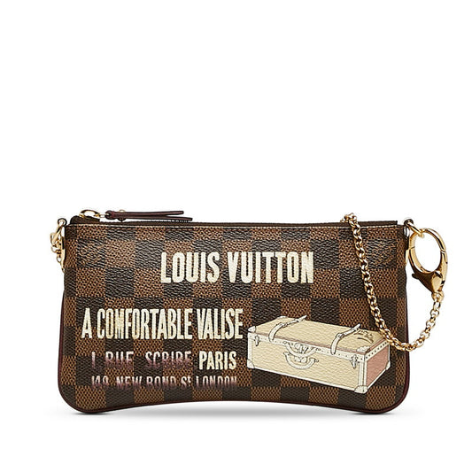 Louis Vuitton Milla MM Chain Accessory N63091 Brown PVC Leather Ladies Louis Vuitton