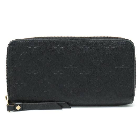 Louis Vuitton Monogram Emplant Zippie Wallet Round Fassner Long Wallet Leather Noir Black M60571