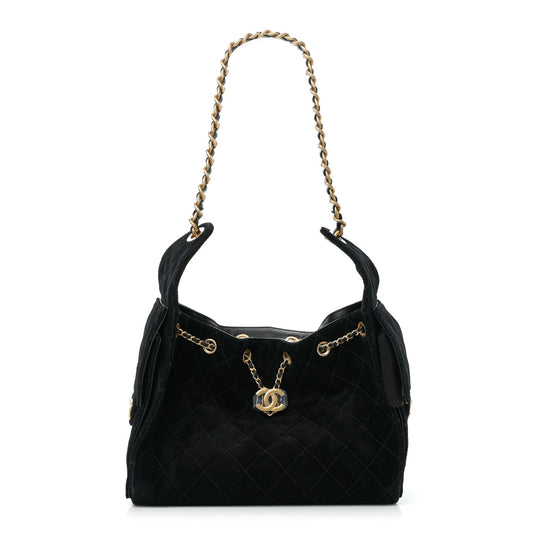 Chanel Suede Quilted Small Chanel 25 Handbag - Rovelle Bags