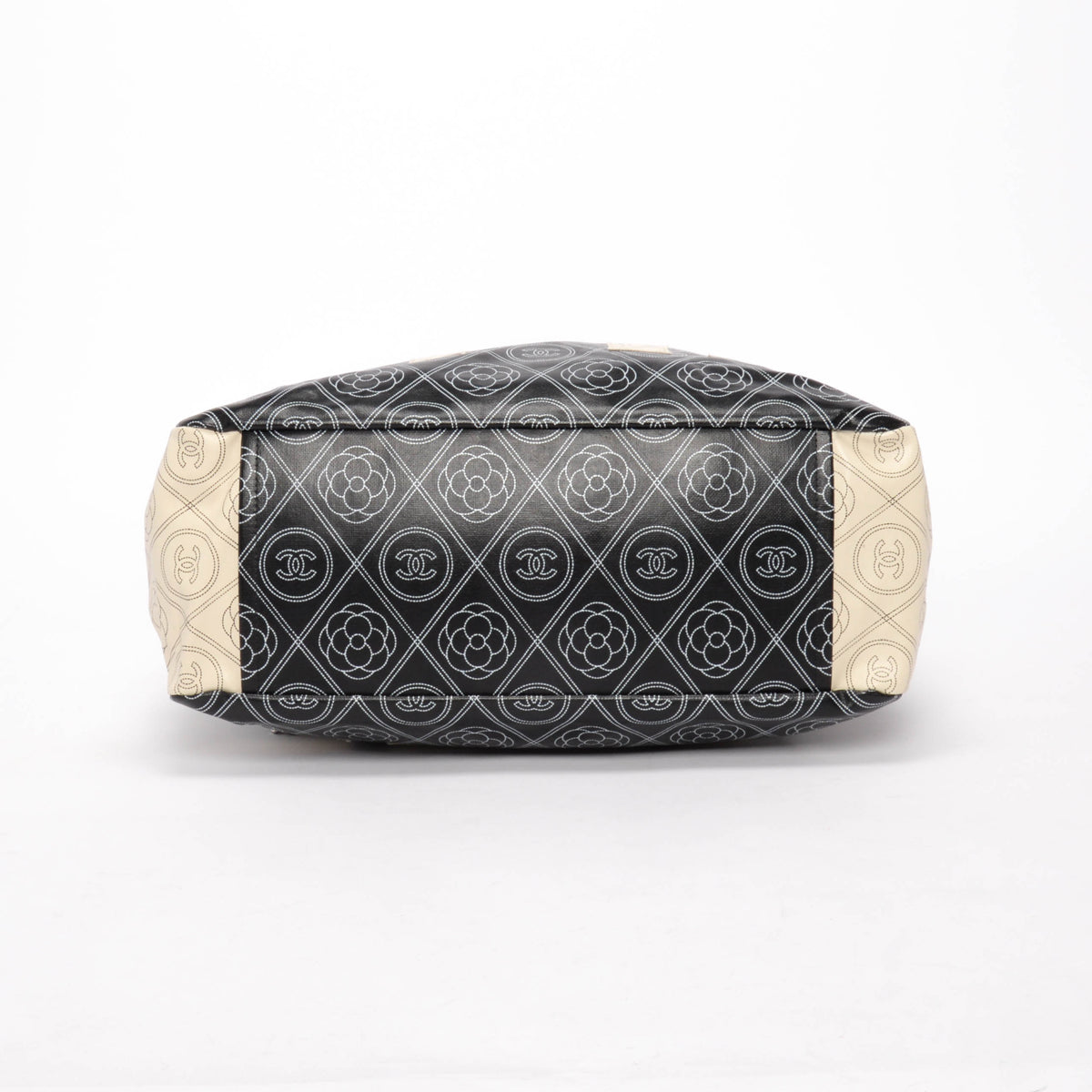 Chanel Black & Ivory Coated Canvas Tote Bag - Rovelle Bags