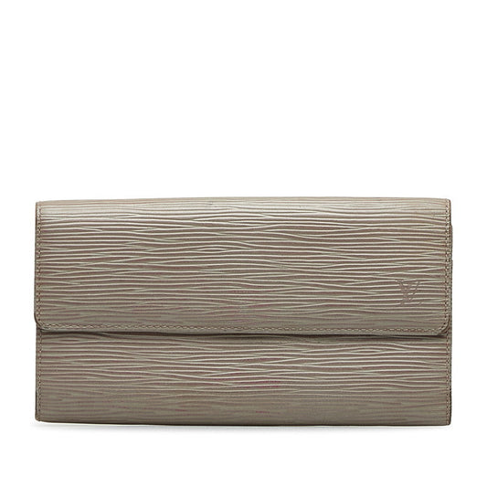 Louis Vuitton M6357C Gray Leather Louis Vuitton Long Wallet