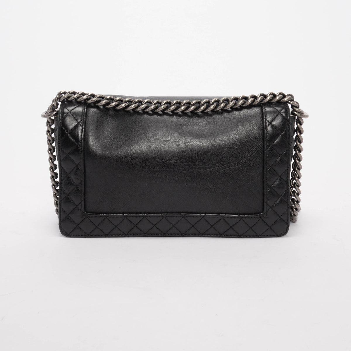 Chanel Black Calfskin Old Medium Reverso Handbag - Rovelle Bags