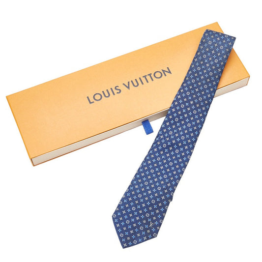 Louis Vuitton Monogram Cravat Cravat M76278 Blue Silk Men's Louis Vuitton