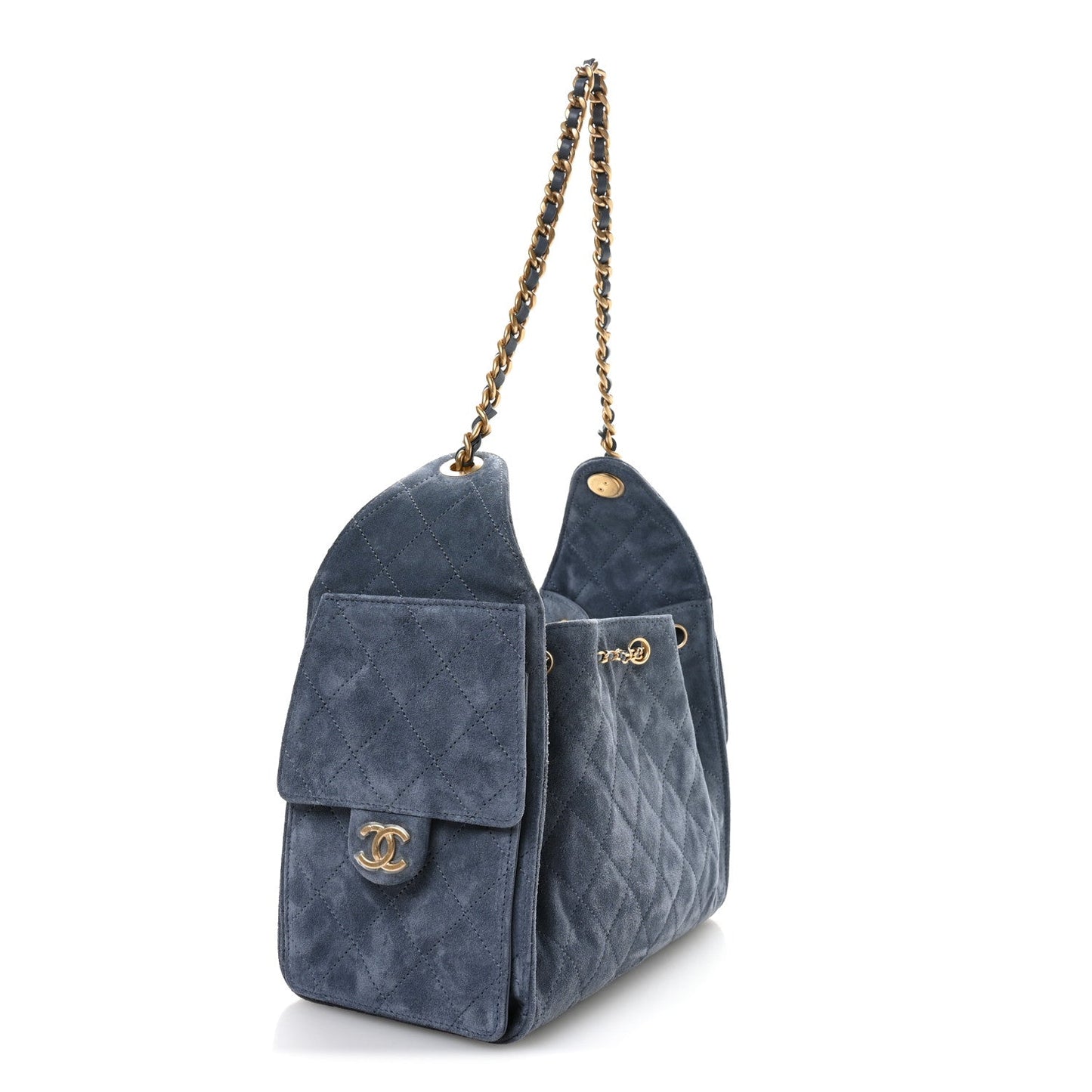 Chanel Suede Quilted Small Chanel 25 Handbag - Rovelle Bags