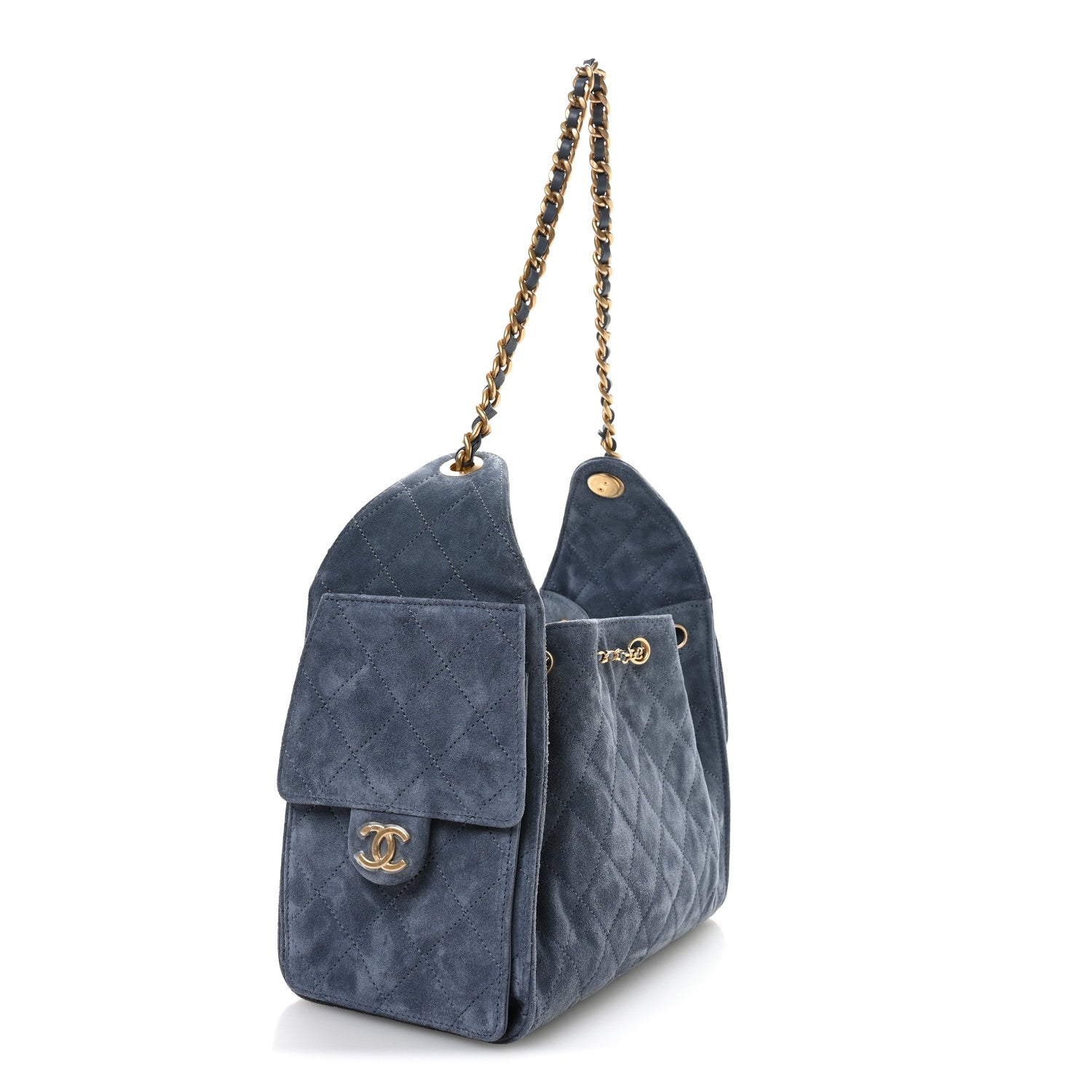 Chanel Suede Quilted Small Chanel 25 Handbag - Rovelle Bags