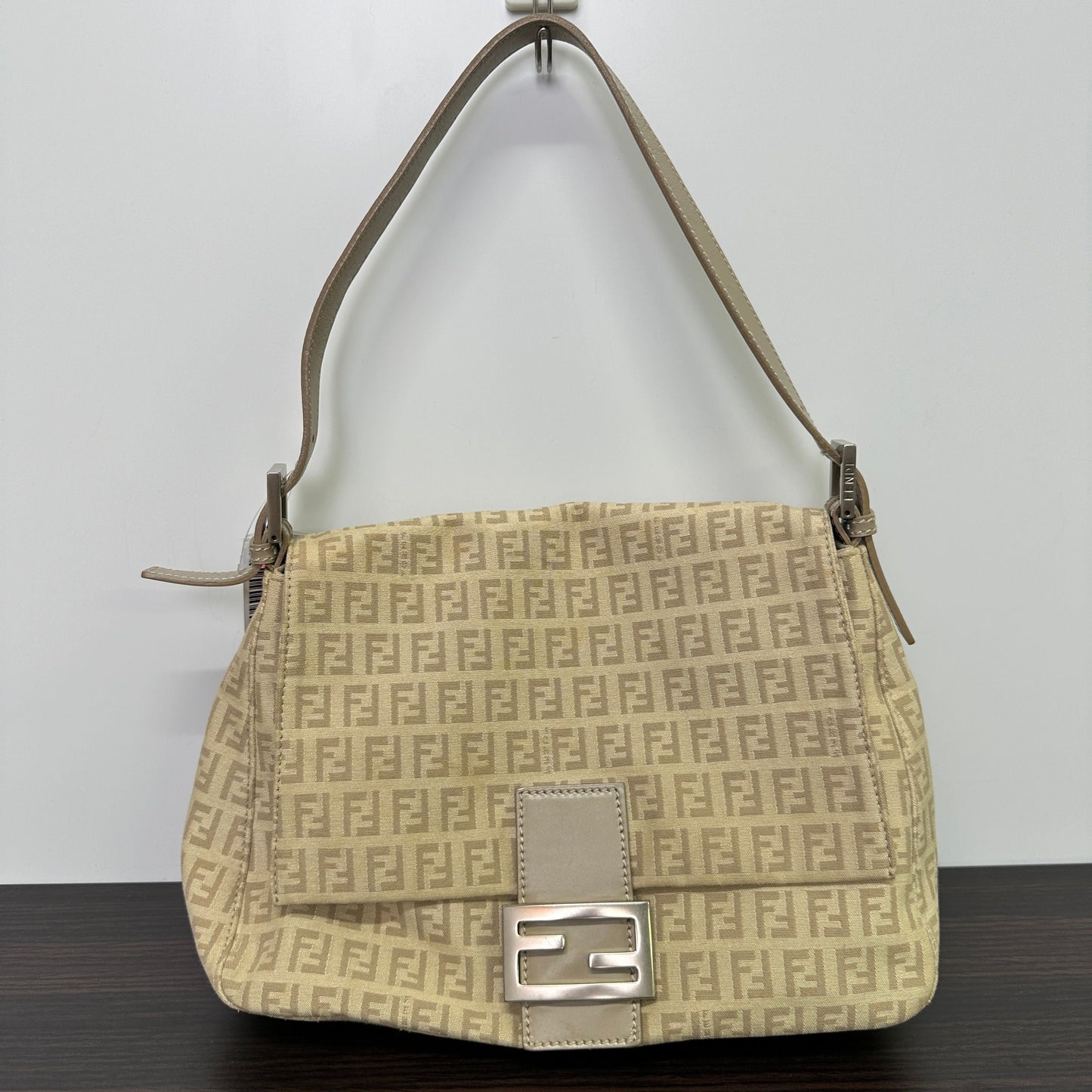 Fendi Beige Zucchino Canvas Mama Forever Shoulder Bag LB124925