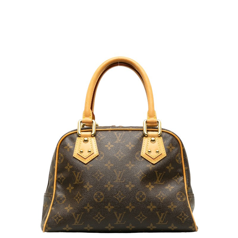 Louis Vuitton Monogram Manhattan PM Handbag M40026 Brown PVC Leather Louis Vuitton