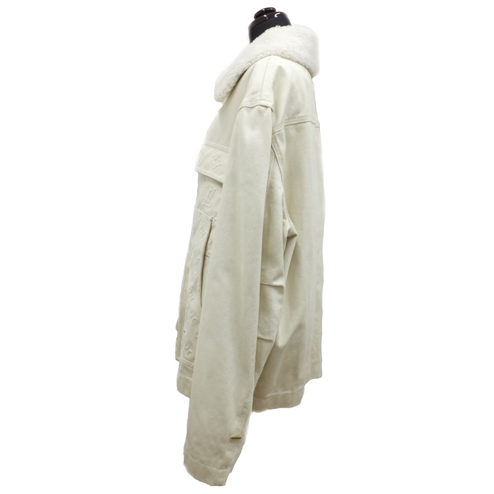 Louis Vuitton Monogram Boaden Jacket Size 46 Ivory Beige Logo Fashion RM231Q TZ0 HO5W Apparel Dress