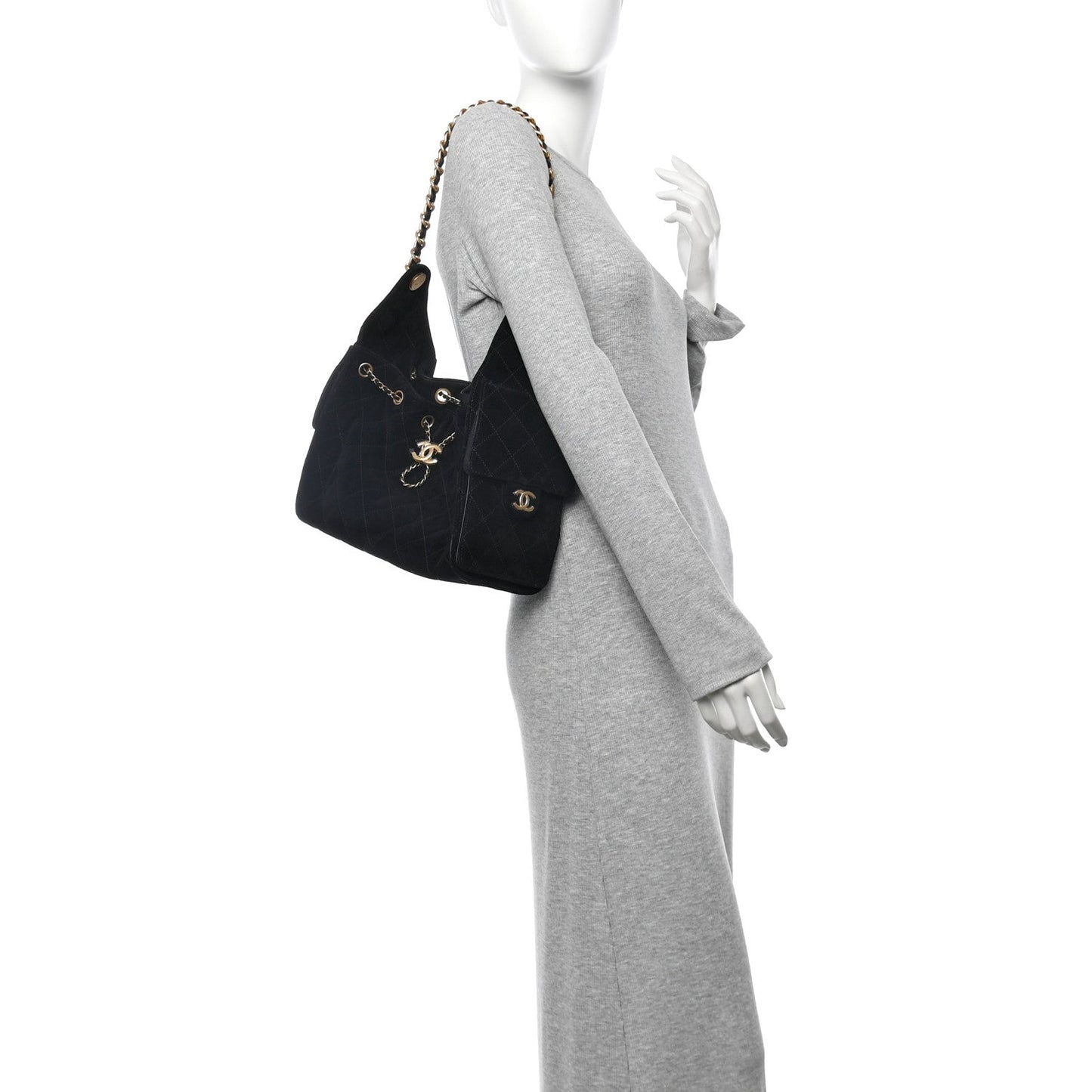 Chanel Suede Quilted Small Chanel 25 Handbag - Rovelle Bags