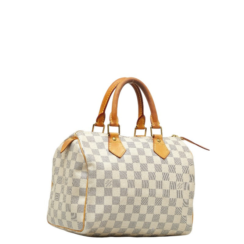 Louis Vuitton Damiere Azur Speed 25 Bag Mini Boston Bag N41371 White PVC Leather Louis Vuitton